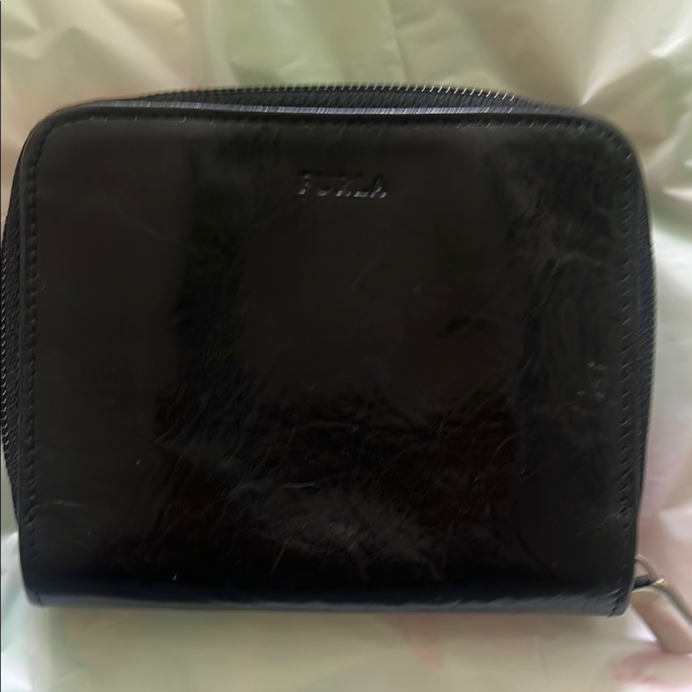 Furla Glossy Black Leather Wallet